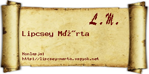 Lipcsey Márta névjegykártya